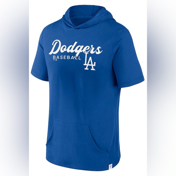 Los Angeles Dodgers Fanatics Offensive Strategy Short Sleeve Pullover Hoodie M - Picture 2 of 3
